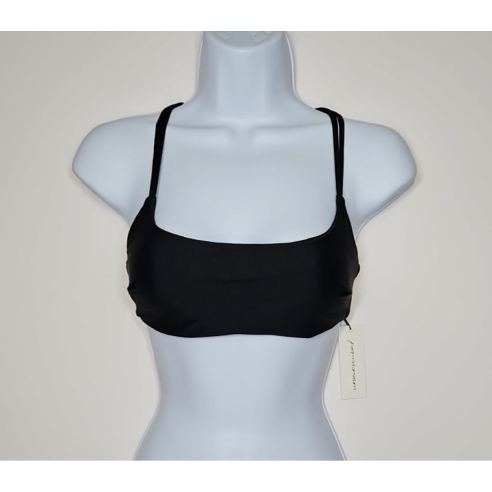 Unsubscribed Womens Black Strappy Bikini Top Macrame Back‎ Size Medium NWT